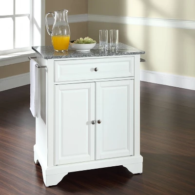 Lafayette Granite Top Portable Kitchen Island/Cart White/Gray - Crosley 3 Lafayette Granite Top Portable Kitchen Island/Cart White/Gray - Crosley