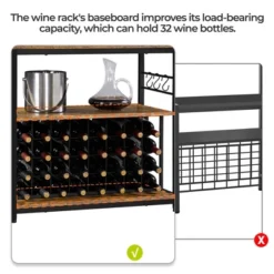 Yaheetech 65" Wine Bakers Rack Freestanding Wine Rack With Glass Holder And Wine Storage, Rustic Brown 14 Yaheetech 65" Wine Bakers Rack Freestanding Wine Rack With Glass Holder And Wine Storage, Rustic Brown -Famous Furniture Store GUEST e73e9cf5 1338 4ca6 92a4 e8603f9b464a