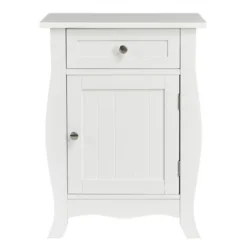 Costway Accent End Table With Drawer Storage Cabinet Wooden Nightstand White -Famous Furniture Store GUEST e7beae34 8261 4820 af92 2a86e47fa4be