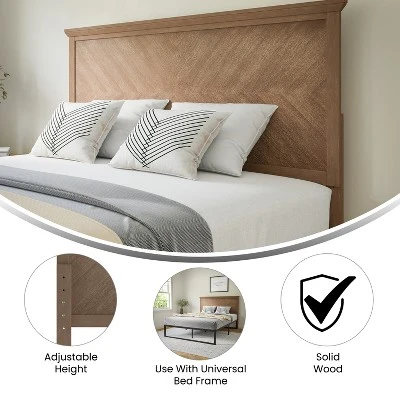 Flash Furniture Fiona Herring Bone Wooden Adjustable Headboard For Universal Metal Bed Frames 6 Flash Furniture Fiona Herring Bone Wooden Adjustable Headboard For Universal Metal Bed Frames - Image 4
