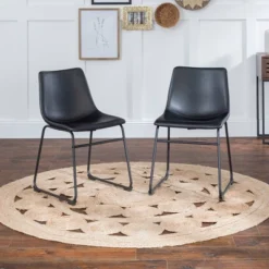 Set Of 2 Laslo Modern Upholstered Faux Leather Dining Chairs - Saracina Home -Famous Furniture Store GUEST e921ecff 5d1c 46bf 8a40 c3330f7f710d