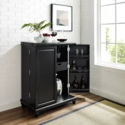 Cambridge Expandable Bar Cabinet Black - Crosley -Famous Furniture Store GUEST ea16c1be 6050 4338 a9d6 35891e25f4bf