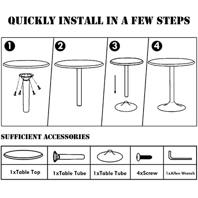 Costway Set Of 2 Round Pub Table 24" Bistro Bar Height Cocktail Table W/Metal Base Black 10 Costway Set Of 2 Round Pub Table 24" Bistro Bar Height Cocktail Table W/Metal Base Black - Image 8