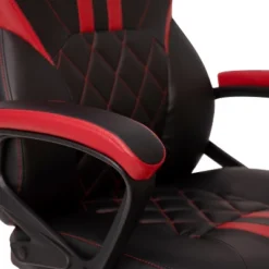 Emma And Oliver Ergonomic High Back Swivel Gaming Chair With Diamond Stitch Black Faux Leather Upholstery With Red Accent Stripes, Padded Arms 22 Emma And Oliver Ergonomic High Back Swivel Gaming Chair With Diamond Stitch Black Faux Leather Upholstery With Red Accent Stripes, Padded Arms -Famous Furniture Store GUEST eaeb2cb0 3674 495d b429 aa10cab95ae6
