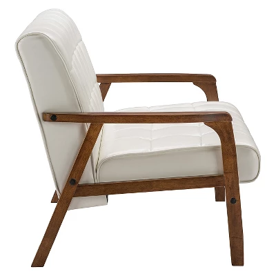 Mid-Century Masterpieces Loveseat White - Baxton Studio 4 Mid-Century Masterpieces Loveseat White - Baxton Studio - Image 2