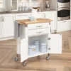 Small Dolly Madison Kitchen Cart With Natural Top Off White - Homestyles