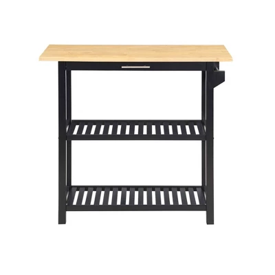 Designs2Go 3 Tier Butcher Block Kitchen Prep Island With Drawer - Breighton Home 7 Designs2Go 3 Tier Butcher Block Kitchen Prep Island With Drawer - Breighton Home - Image 5