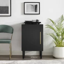 Everett Record Player Stand Matte Black - Crosley -Famous Furniture Store GUEST ec8632ab ee99 42b5 94f4 ffbbe9ae83f2