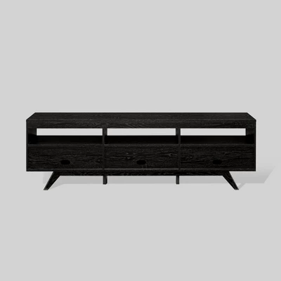 Mid-Century Modern Low TV Stand With Storage For TVs Up To 80" - Saracina Home 6 Mid-Century Modern Low TV Stand With Storage For TVs Up To 80" - Saracina Home - Image 4