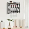 Costway Wall Mounted Wine Rack Industrial 2-Tier Wood Shelf With 3 Stem Glass Holders -Famous Furniture Store GUEST ed5dd728 a00b 4c64 a7d2 9a0e28aa6a48