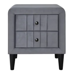 Velvet Upholstered Wooden Nightstand, Bedside Table With 2 Drawers-ModernLuxe 12 Velvet Upholstered Wooden Nightstand, Bedside Table With 2 Drawers-ModernLuxe -Famous Furniture Store GUEST ef277a03 1be9 406f 8753 36badee67520