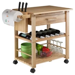Finland Kitchen Cart Wood/Natural - Winsome -Famous Furniture Store GUEST ef4bc7ca d28a 4e50 87ac ea7fd21bcc84