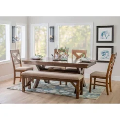 6pc Jackson Extendable Dining Table Set Hazelnut - Powell Company -Famous Furniture Store GUEST ef816820 5f92 4669 97d6 7bf54576ae29