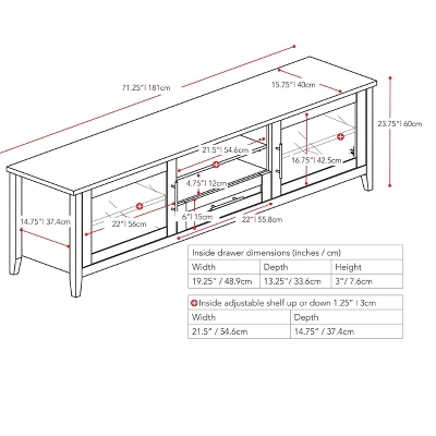 Jackson Extra Wide TV Stand For TVs Up To 80" Black - CorLiving 5 Jackson Extra Wide TV Stand For TVs Up To 80" Black - CorLiving - Image 3