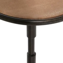Industrial Wood Pedestal Accent Table Brown - Olivia & May -Famous Furniture Store GUEST f0fb61c5 0aff 4e40 a655 4548879afae7