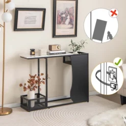 Costway 43.5'' Console Table With Faux Marble Top & 2 Storage Compartments Entryway Hallway 15 Costway 43.5'' Console Table With Faux Marble Top & 2 Storage Compartments Entryway Hallway -Famous Furniture Store GUEST f13badd9 180b 429a a7ec fedff119e5e0