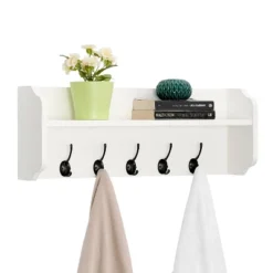 25" X 9" Entryway Floating Utility Wall Shelf With Hooks White - Danya B. -Famous Furniture Store GUEST f17f5550 988a 49e2 9eb5 ad1104fc4161