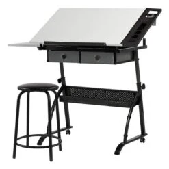 Core Drawing Table And Stool Set Charcoal Black/White - Studio Designs 26 Core Drawing Table And Stool Set Charcoal Black/White - Studio Designs -Famous Furniture Store GUEST f219f736 f2d5 4676 bbc8 1ef81a83f716