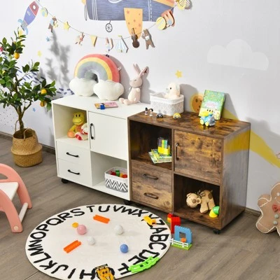 Tangkula Mobile File Cabinet With 2 Drawers Lateral Printer Stand With Shelves Storage 4 Tangkula Mobile File Cabinet With 2 Drawers Lateral Printer Stand With Shelves Storage - Image 2