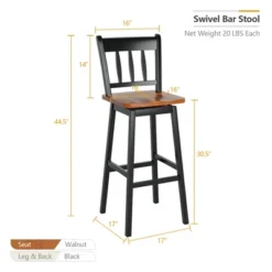 Costway Set Of 4 Swivel Bar Stools 30.5'' Pub Height Dining Bar Chairs CreamBlack -Famous Furniture Store GUEST f3542767 50cf 4b56 b3ab a66968669903