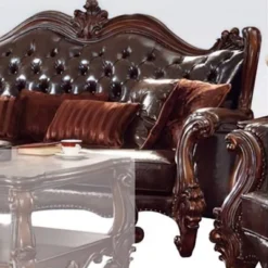 89" Vendome Ii PU Sofa Two Tone Dark Brown/Cherry - Acme Furniture -Famous Furniture Store GUEST f360d9e3 b8c4 4853 9304 e526d10f0a2a