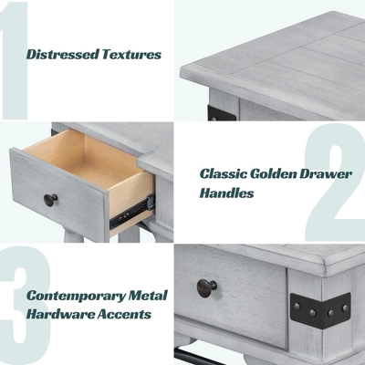 Vintage Style 60" Console Table With Storage Drawers And Bottom Shelf - ModernLuxe 7 Vintage Style 60" Console Table With Storage Drawers And Bottom Shelf - ModernLuxe - Image 5