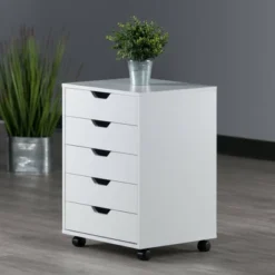 Halifax 5 Drawer Cabinet With Casters White - Winsome -Famous Furniture Store GUEST f53730fe 4b96 4e28 9f17 24998ca1225e