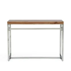 Berea Rustic Glam Handcrafted Acacia Wood Desk Natural/Silver - Christopher Knight Home -Famous Furniture Store GUEST f53f3d28 1828 44f7 ab1b 01082d8ec5f7