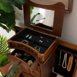 Kasey Jewelry Armoire Walnut - Powell Company -Famous Furniture Store GUEST f5457203 ac9e 4bd2 8c01 8f9e652808f1