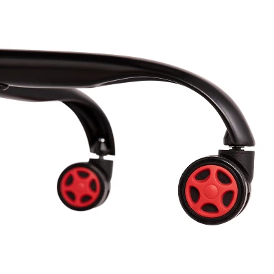 Emma And Oliver Ergonomic High Back Swivel Gaming Chair With Diamond Stitch Black Faux Leather Upholstery With Red Accent Stripes, Padded Arms 14 Emma And Oliver Ergonomic High Back Swivel Gaming Chair With Diamond Stitch Black Faux Leather Upholstery With Red Accent Stripes, Padded Arms - Image 12