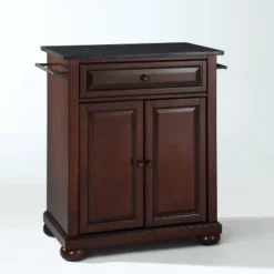 Alexandria Black Granite Top Portable Kitchen Island/Cart - Crosley -Famous Furniture Store GUEST f55baca7 02bc 46ee a0fd 9b65d44e89aa