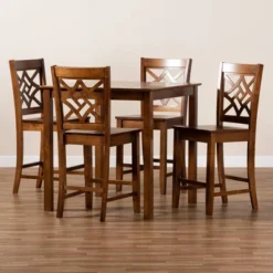 5pc Nicolette Wood Pub Dining Set Walnut/Brown - Baxton Studio 16 5pc Nicolette Wood Pub Dining Set Walnut/Brown - Baxton Studio -Famous Furniture Store GUEST f59979d4 3a5e 4f14 8d09 1af0c00c091a