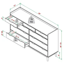 Mid-Century Modern Solid Wood 9 Drawer Horizontal Dresser - Saracina Home -Famous Furniture Store GUEST f5f0f1ab b228 4bb6 8748 20f45ddb371e