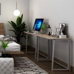 4NM 31.5 Inch Folding Modern Simple Computer Office Study Writing Table Desk For Study Room, Bedroom, And Living Room, Natural White