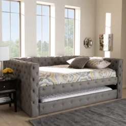 Anabella Daybed With Trundle - Baxton Studio -Famous Furniture Store GUEST f6f7ba52 c2cc 4383 ac2a 37054b64e5d2