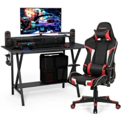 Costway Gaming Computer Desk&Massage Gaming Chair Set W/Monitor Shelf Power Strip 26 Costway Gaming Computer Desk&Massage Gaming Chair Set W/Monitor Shelf Power Strip -Famous Furniture Store GUEST f7657b79 0797 4ee8 bfd2 8c4ac87d87c5