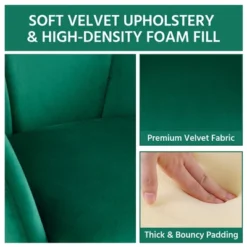 Yaheetech Velvet Armchair Accent Chair With Metal Legs For Living Room/Bedroom -Famous Furniture Store GUEST f95033b4 05ed 43e1 b839 05a9368822b2