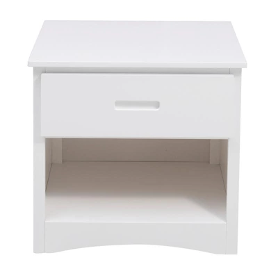 Galen 1-Drawer Transitional Wood Nightstand In White - Lexicon 4 Galen 1-Drawer Transitional Wood Nightstand In White - Lexicon - Image 2