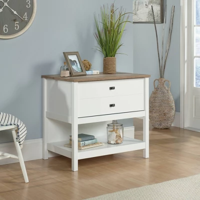 Cottage Road Lateral File Cabinet With Wood Accents And Drawer Soft White - Sauder 3 Cottage Road Lateral File Cabinet With Wood Accents And Drawer Soft White - Sauder