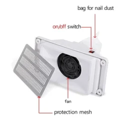 LEIBOU Professional 35 Inch Vented And Foldable Manicure Table With Magnifier Lamp, Dust Collector, Sponge, And Polish Carrying Bag, White Flower -Famous Furniture Store GUEST f9e94c71 40ec 47fa b98e 27f9ceceaf86