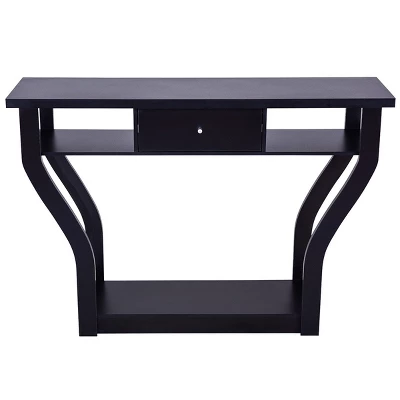 Costway Black Accent Console Table Modern Sofa Entryway Hallway Hall Furniture W/Drawer 7 Costway Black Accent Console Table Modern Sofa Entryway Hallway Hall Furniture W/Drawer - Image 5