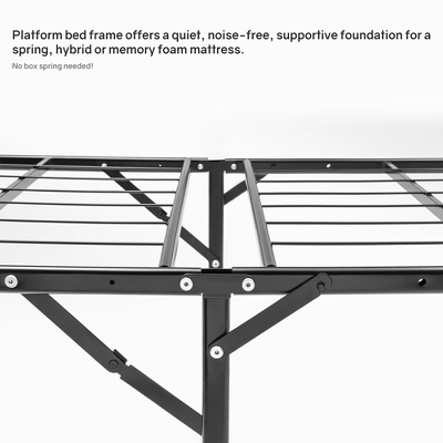 Continental Sleep 14 Inch Quickbase Metal Mattress Platform Bed Frame Foundation With Steel Slats (No Box Spring Needed), Twin, Black 5 Continental Sleep 14 Inch Quickbase Metal Mattress Platform Bed Frame Foundation With Steel Slats (No Box Spring Needed), Twin, Black - Image 3