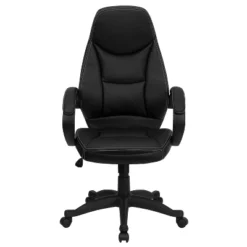 Emma And Oliver High Back Black LeatherSoft Curved Back Swivel Ergonomic Office Chair-Loop Arms 7 Emma And Oliver High Back Black LeatherSoft Curved Back Swivel Ergonomic Office Chair-Loop Arms -Famous Furniture Store GUEST fb141342 ca61 4d67 82bb f09d0dae72fb