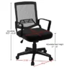 Office Chair - Adjustable Height Computer Chair With Wheels, Square Tilting Mesh Back, Foam Seat, Arms, Swivels In 360-Degrees By Lavish Home (Black) 2 Office Chair - Adjustable Height Computer Chair With Wheels, Square Tilting Mesh Back, Foam Seat, Arms, Swivels In 360-Degrees By Lavish Home (Black) -Famous Furniture Store GUEST fb397069 1543 4e2a 8189 39f6f4df1460