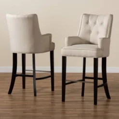 2pc Aldon Upholstered And Wood Bar Stool Set - Baxton Studio 16 2pc Aldon Upholstered And Wood Bar Stool Set - Baxton Studio -Famous Furniture Store GUEST fb75c636 7e33 4193 8c94 575d6beef286