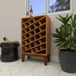 Modern Wood Wine Rack Brown - Olivia & May -Famous Furniture Store GUEST fd876caf 2ecd 4f8f b391 1927adfd9d6b