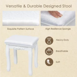 Tangkula Mirrored Vanity Table Set Lighted Makeup Dresser W/ Drawers -Famous Furniture Store GUEST fe4fd73d 8556 4c83 b7fa 65f77fa4807a