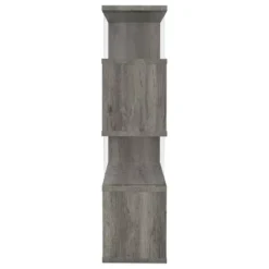 63" Emelle 4 Shelf Zig Zag Bookcase With Glass Panels - Coaster -Famous Furniture Store GUEST ff302c71 edf6 4482 8d18 6ed9f5a6858b