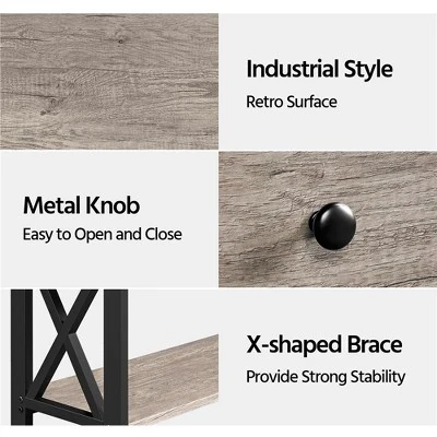 Yaheetech Vintage Wooden Console Table With 1 Drawer And 2 Open Shelves 5 Yaheetech Vintage Wooden Console Table With 1 Drawer And 2 Open Shelves - Image 3