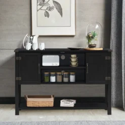 Costway Barn Door TV Stand Console Sideboard Buffet For TVs Up To 60'' W/Storage Cabinets -Famous Furniture Store GUEST ffc851ca ce28 4b6a b091 3d5339206ef3